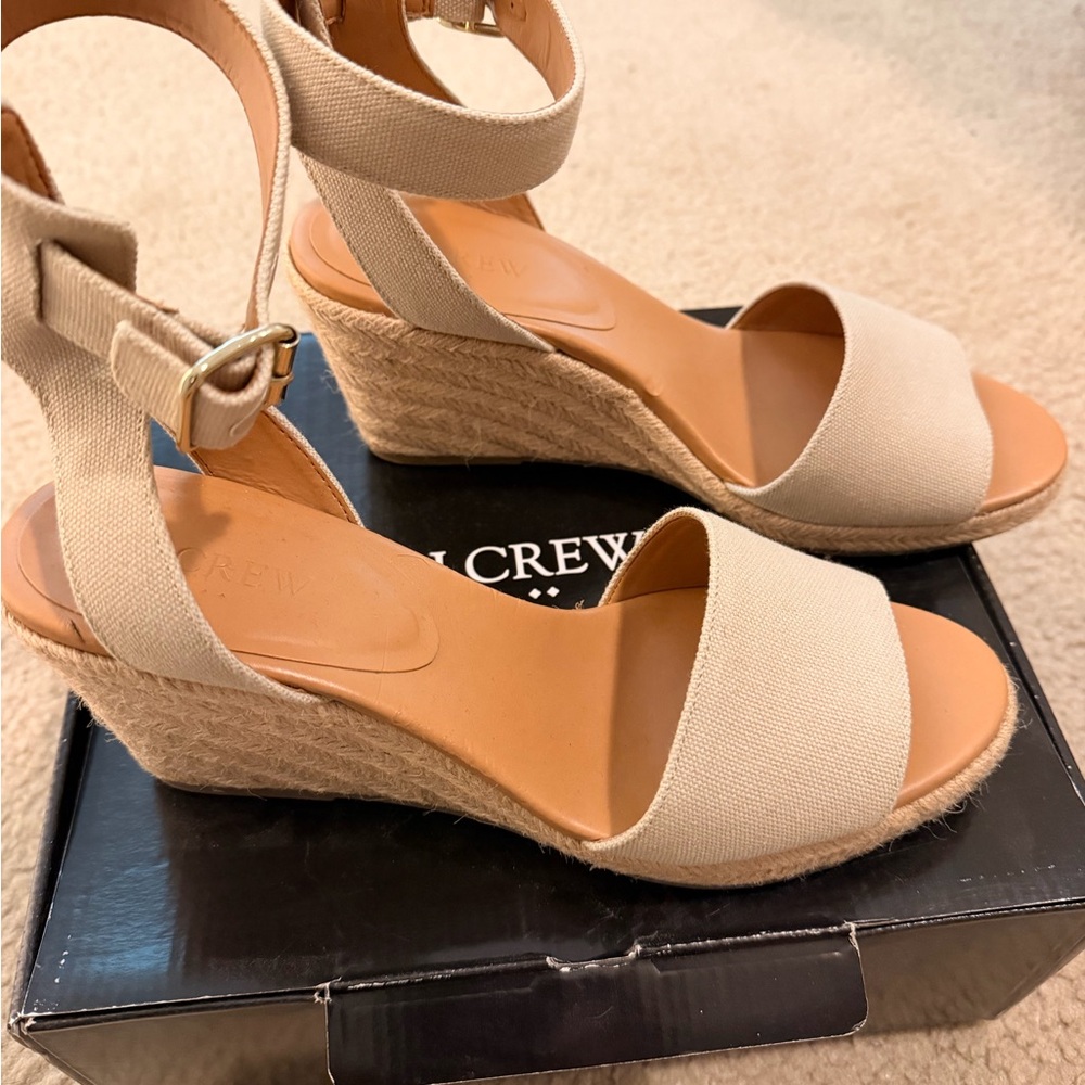 J. Crew Women's Tan Wedge Sandals